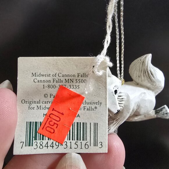 NWT RARE Pam Schifferl Winter White Fox Ornament Snowflake Accent  By Midwest - Picture 9 of 9